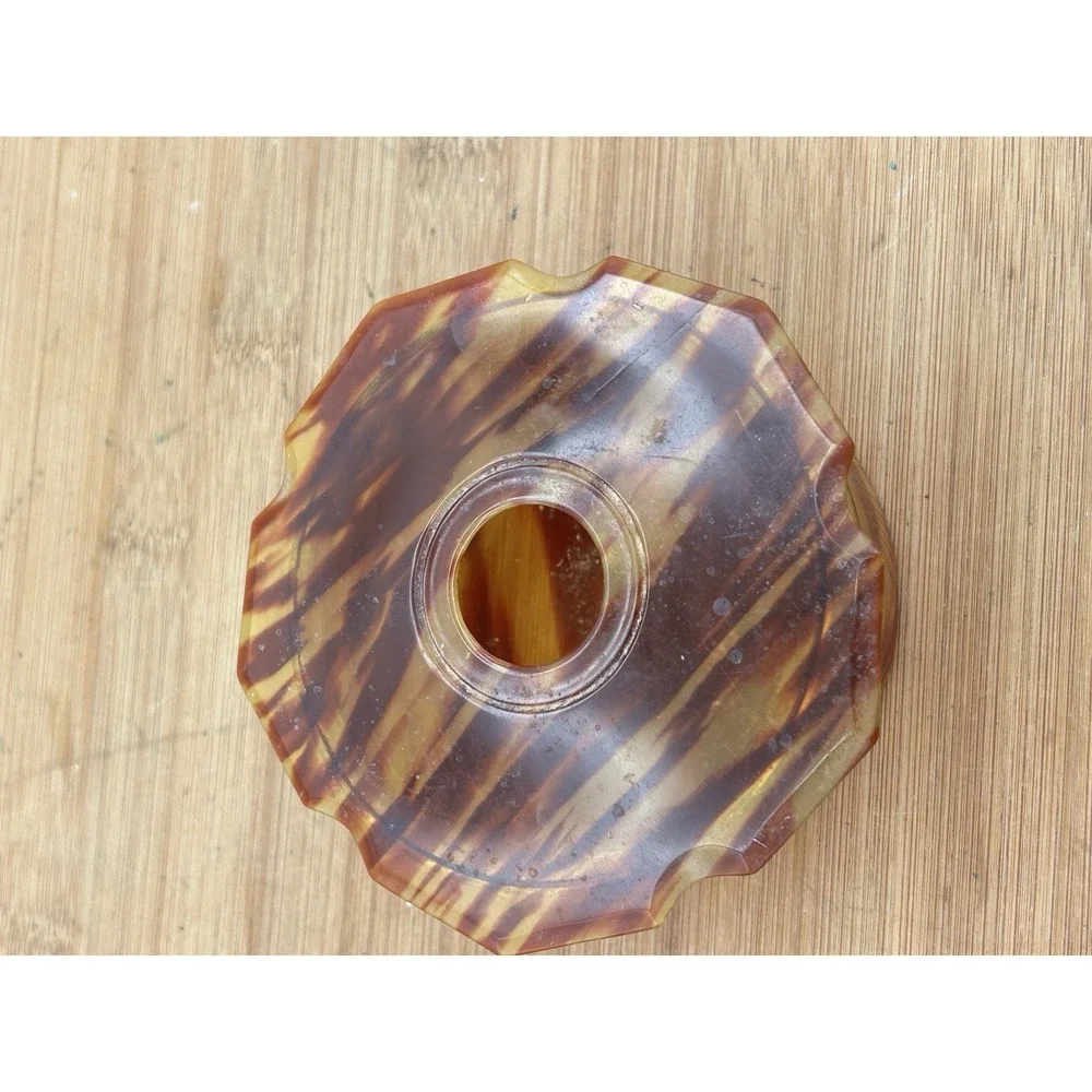 Vintage‎ Celluloid Faux Tortoise Shell Vanity Powder Trinket Box